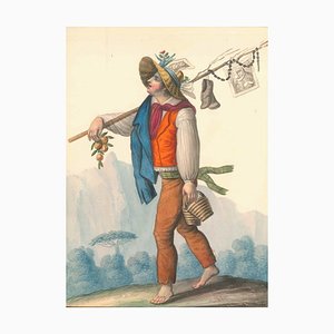 Costume napolitano, il ritorno di Montevertigine - Watercolor by M. De Vito 1820 c.a.-ZCI-757893