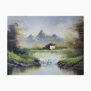 Cottage at the Foot of the Mountain, Oil on Canvas-ZYI-1339195