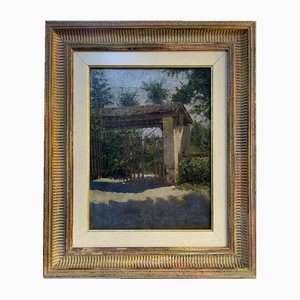 Country Gate, Oil Painting on Canvas, Early 20th Century, Framed-PKM-1717577