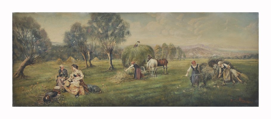 Country Landscape, French School, Italian Oil on Canvas Painting-YUW-1305073