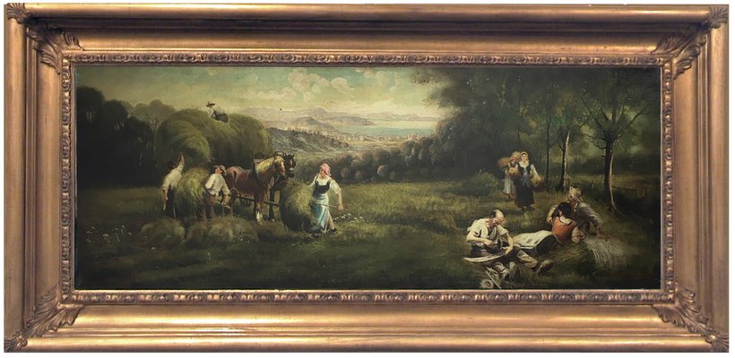 Country Landscape, French School, Oil on Canvas, Framed-YUW-1305109