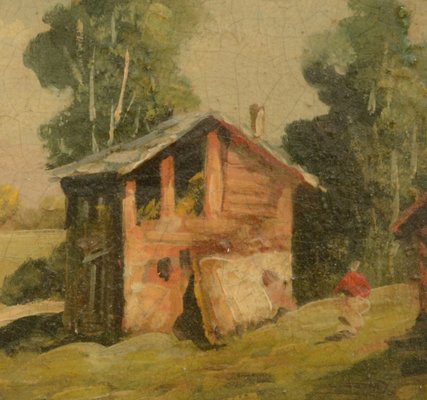 Country Scene, Italian Painting, 2006, Oil on Board, Framed-YUW-1312112