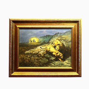 Countryside Painting with Figures by Giuseppe Bongiovanni-TIT-935497