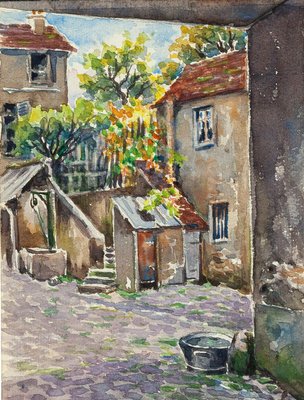 Countryside - Watercolor by French Master - Mid 20th Century Mid 20th Century-ZCI-761897