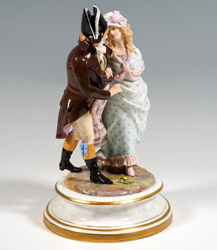 Couple Dressed in Empire Style Costume Figurine Group attributed to H. Goeschl for Meissen, 1940s-EMT-1804723