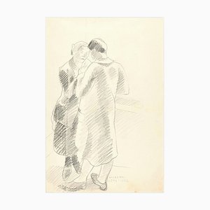 Couple of Lovers - Original Pencil Drawing by Ildebrando Urbani 1950 ca.-ZCI-758774