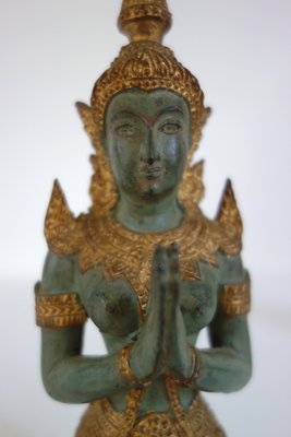 Couple of Thephanom Statues in Gilded Bronze, Thailand, 1940s, Set of 2-XTZ-2026992