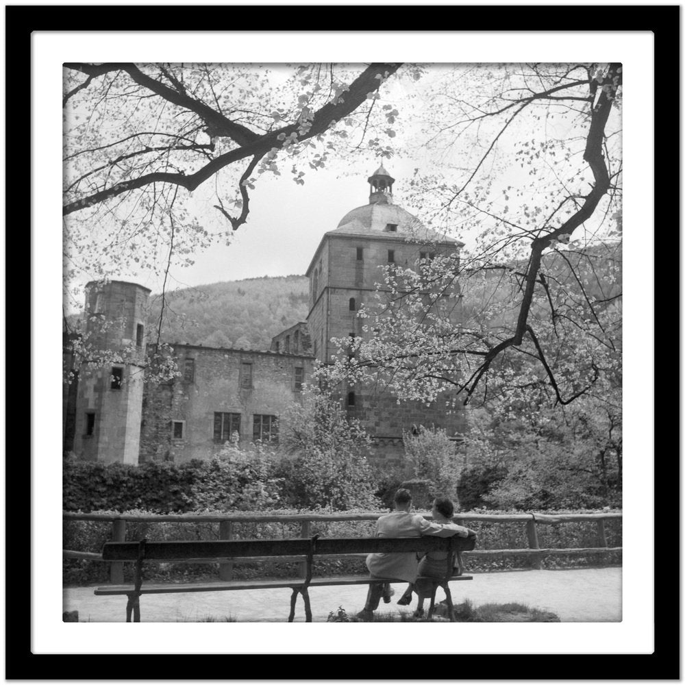 Couple on a Bench Front of Heidelberg Castle, Germany 1936, Printed 2021