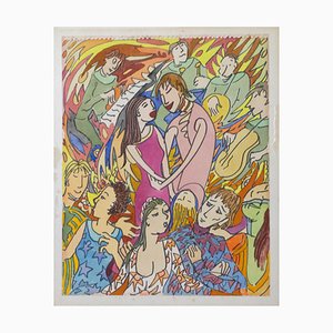 Couple on a Dance Floor, 1970, Watercolor, France-RIU-848529