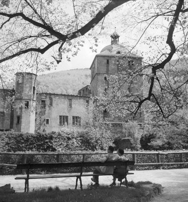 Couple on Bench at Heidelberg Castle, Germany 1936, Printed 2021-DYV-990669