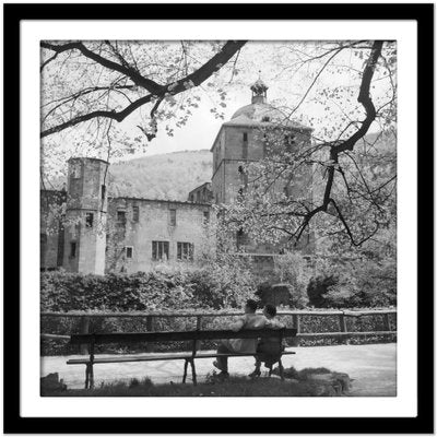 Couple on Bench at Heidelberg Castle, Germany 1936, Printed 2021-DYV-990669