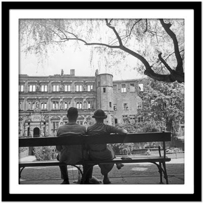 Couple on Bench View to Heidelberg Castle, Germany 1936, Printed 2021-DYV-990671