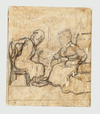 Couple - Pencil Drawing by Gabriele Galantara - Early 20th Century Early 20th Century-ZCI-758960