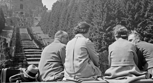 Couples on a Bench in Front of a Statue in Kassel, Germany, 1937, Print