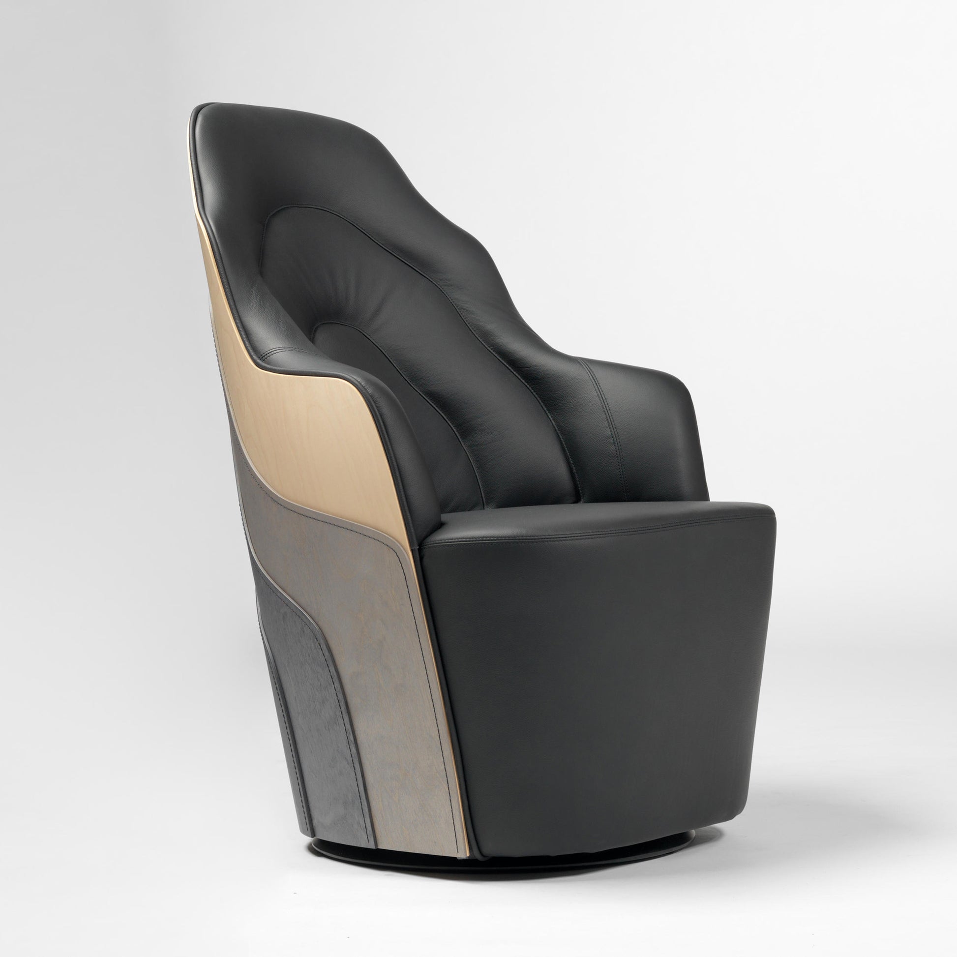 Couture - Upholstered Leather Armchair by Bd Barcelona Design #Degraded birch