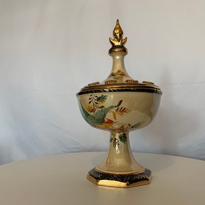 Covered Bowl on Stand from Hubert Bequet, 1930s-VBM-849482