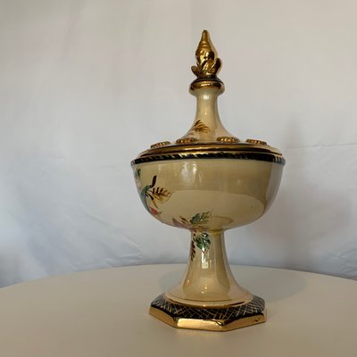 Covered Bowl on Stand from Hubert Bequet, 1930s-VBM-849482