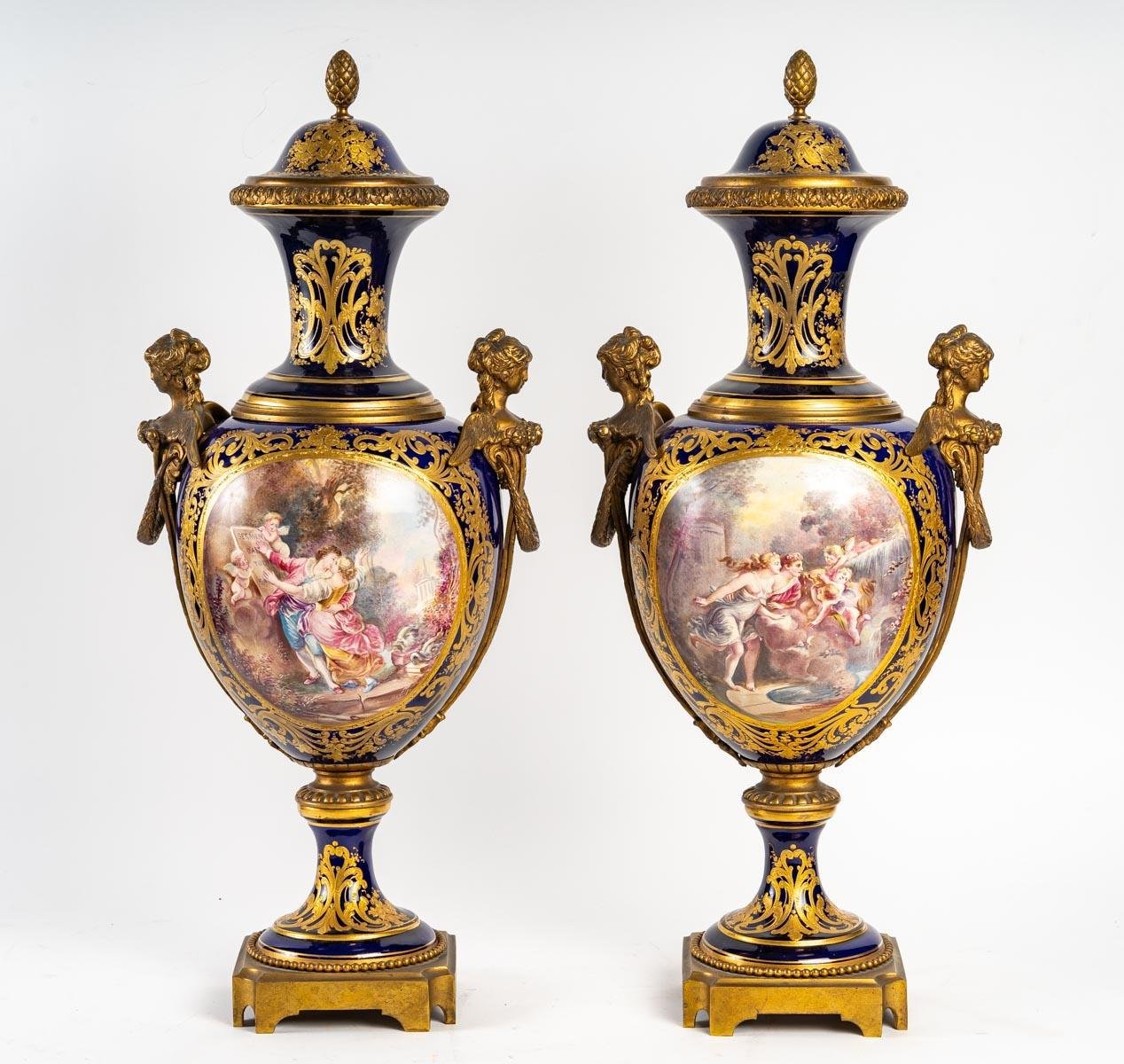 Covered Vases from Sèvres, Set of 2