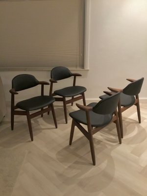 Cowhorn Dining Chairs from Tijsseling Nijkerk, 1950s, Set of 4-SU-782749