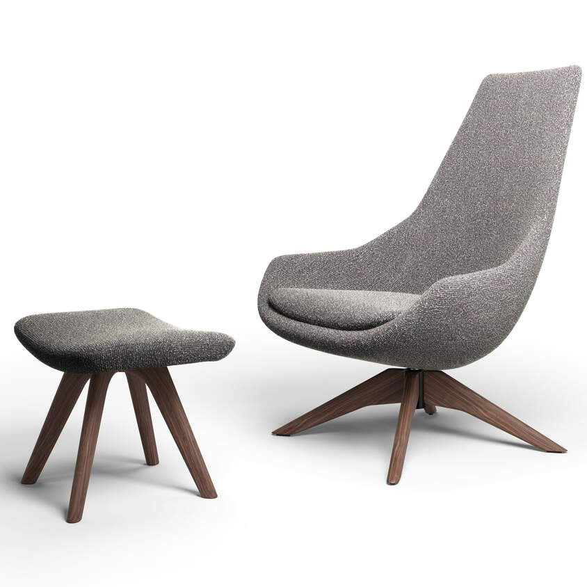 Exord high-back swivel armchair by Cassina