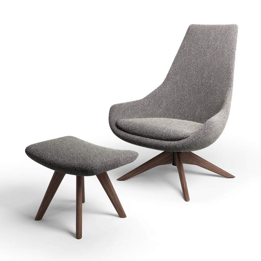 Exord high-back swivel armchair by Cassina