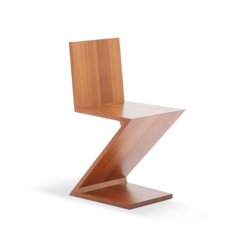 Zig Zag cantilevered solid wood chair by Cassina #Natural Cherry Wood