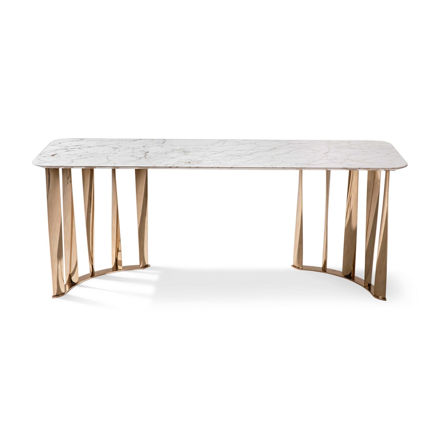 Boboli - marble top console table table with semicircle base (Top - Marble Category 3)