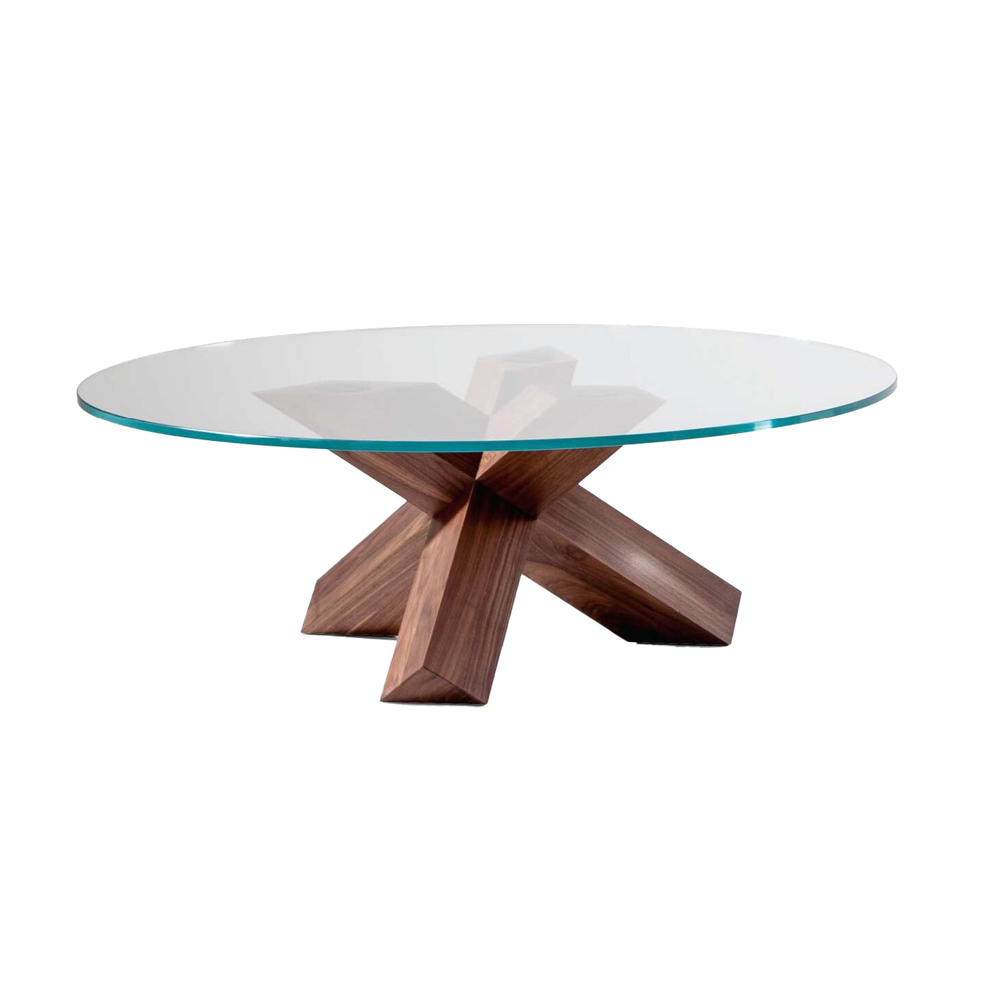 La Rotonda Round Glass Top Coffee Table by Cassina #Canaletto Walnut