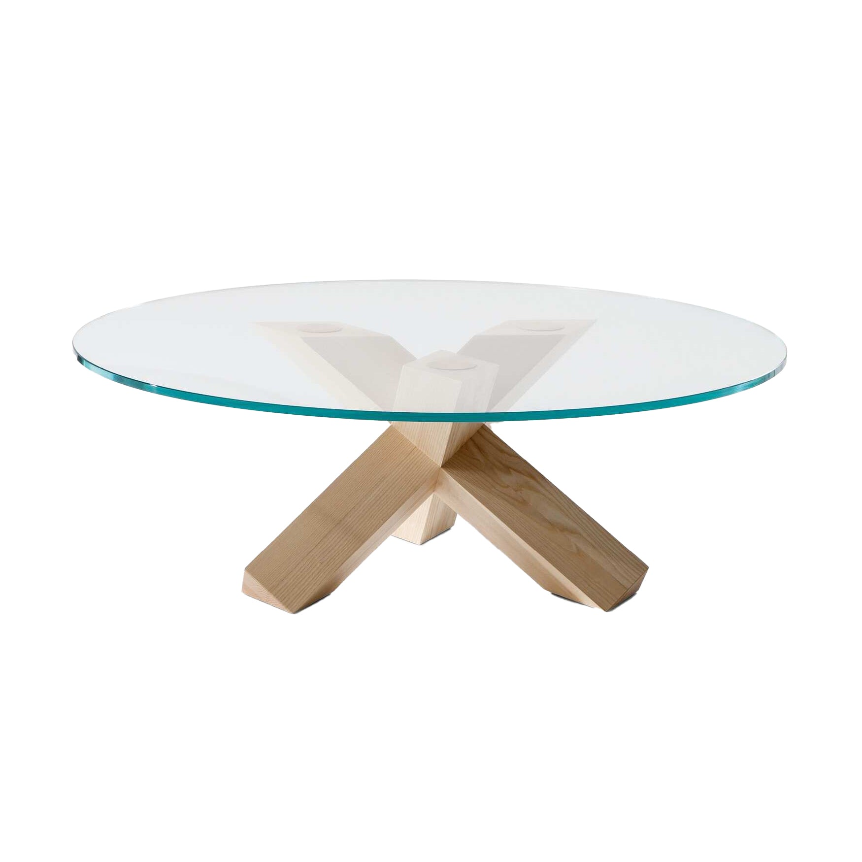 La Rotonda Round Glass Top Coffee Table by Cassina #Natural Ash