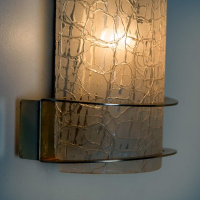 Crackle Glass Wall Light Fixtures from Hillebrand, 1960s, Set of 2-VDW-725601