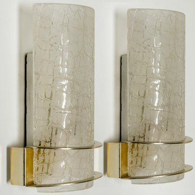 Crackle Glass Wall Light Fixtures from Hillebrand, 1960s, Set of 2-VDW-725601