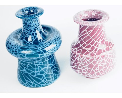 Crackle Glaze Vases by Gunnar Andersson for Höganäs, Set of 2-HYQ-1230722