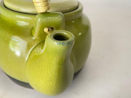 Crakeled Ceramic Tea Pot in Green, France, 20th Century-UR-1706806