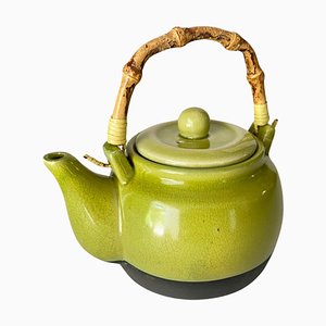 Crakeled Ceramic Tea Pot in Green, France, 20th Century-UR-1706806