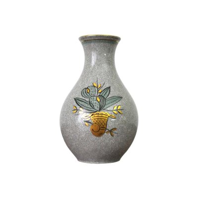 Craquele Glaze Porcelain Vase in Gold & Green on Grey from Lyngby Porcelain, 1930s-HPQ-1291146