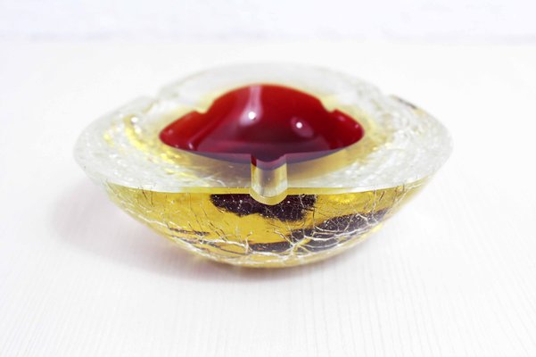 Craquele Murano Glass Ashtray-BQF-1021519