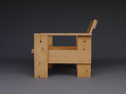 Crate Armchairs by Gerrit Rietveld for Gerard van de Groenekan, 1970s, Set of 2-MB-1358168