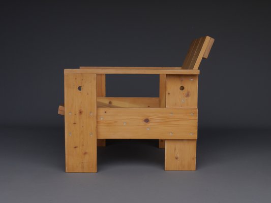 Crate Armchairs by Gerrit Rietveld for Gerard van de Groenekan, 1970s, Set of 2-MB-1358168