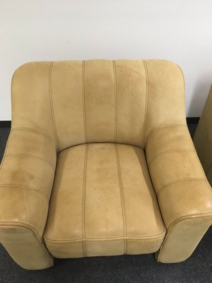 Cream Beige Brown Leather DS 44 Lounge Chair from de Sede-YXS-1155141