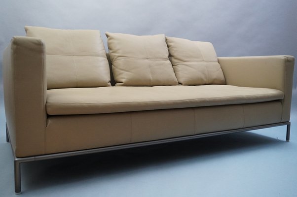 Cream Beige Leather Sofa by Antonio Citterio for B&b Italia, 2000s-RST-1371924