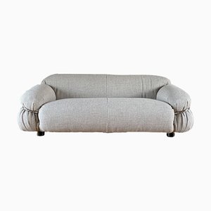 Cream Bouclé Sesann 2-Seat Sofa by Gianfranco Frattini for Cassina, 1973-RPH-889122