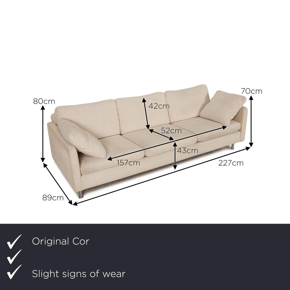 Cream Fabric 3-Seater Conseta Sofa from COR