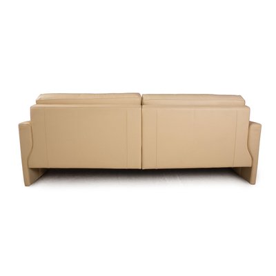 Cream Leather 3-Seater Sofa from FSM-RQW-1785897