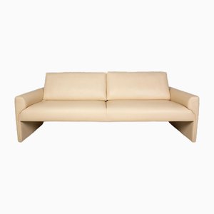 Cream Leather 3-Seater Sofa from FSM-RQW-1785897