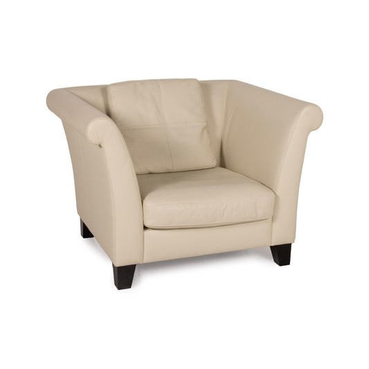 Cream Leather Armchair from Machalke