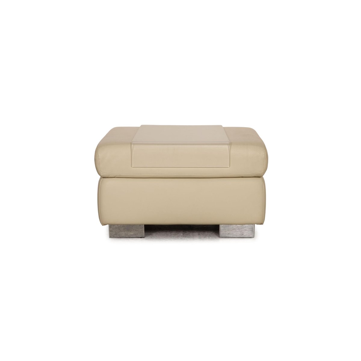 Cream Leather Courage Sofa & Ottoman from Ewald Schillig, Set of 2