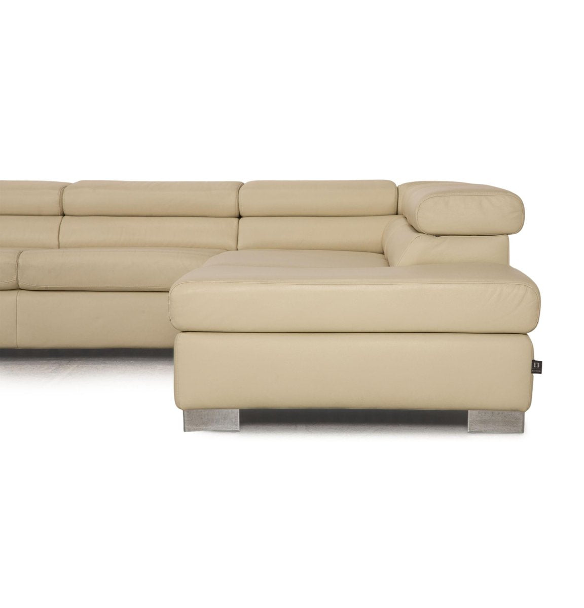 Cream Leather Courage Sofa & Ottoman from Ewald Schillig, Set of 2