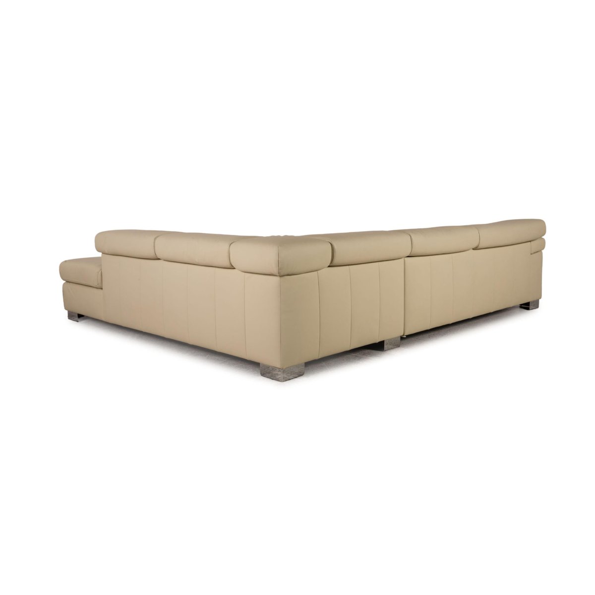 Cream Leather Courage Sofa & Ottoman from Ewald Schillig, Set of 2