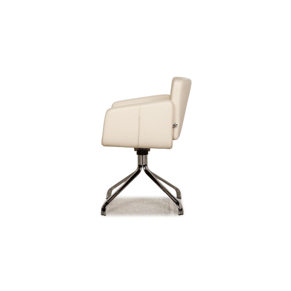 Cream Leather Swivel Chair from Wk Wohnen, Set of 8