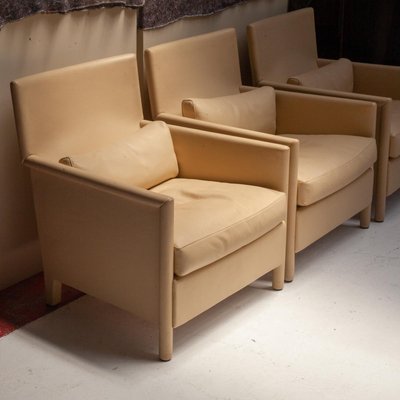 Cream Leather Vivette Club Chairs by Luca Meda, 1980s-QVY-1398977